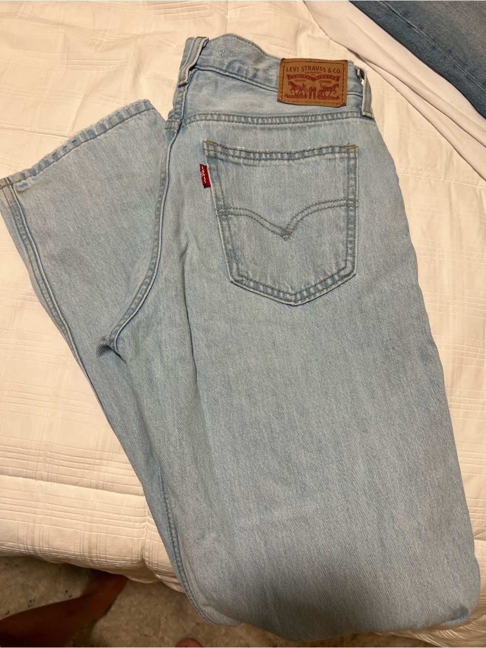 Levi's women’s Light Wash 501 Straight Jeans - Light Blue